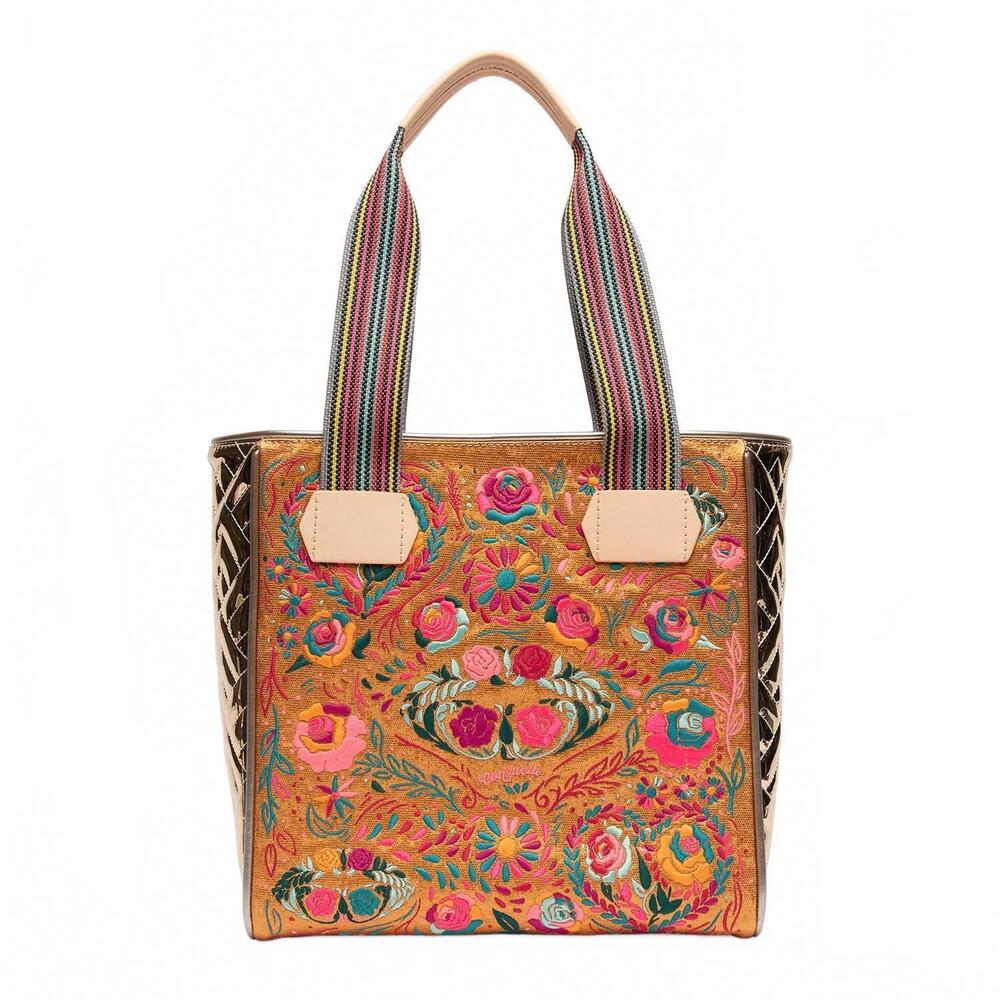 NEW CONSUELA women's bronzer floral classic tote in bronze